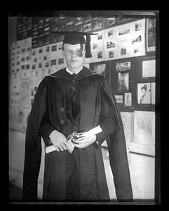 Charles Lindbergh in cap and gown