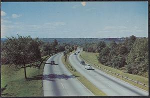 The beautiful Merritt Parkway in Connecticut starts at New York and links with the Wilbur Cross Highway leading to Massachusetts