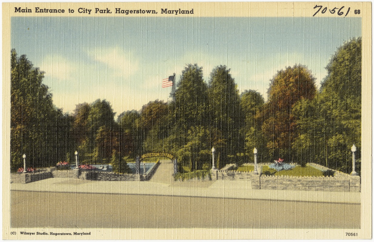 Main entrance to City Park, Hagerstown, Maryland