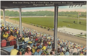 View from dining deck of club house, Hagerstown Race Track, Hagerstown, Maryland