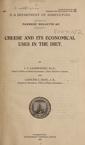 Cheese and its economical uses in the diet