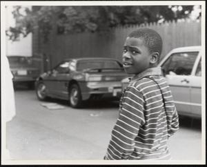 Boy in a striped shirt