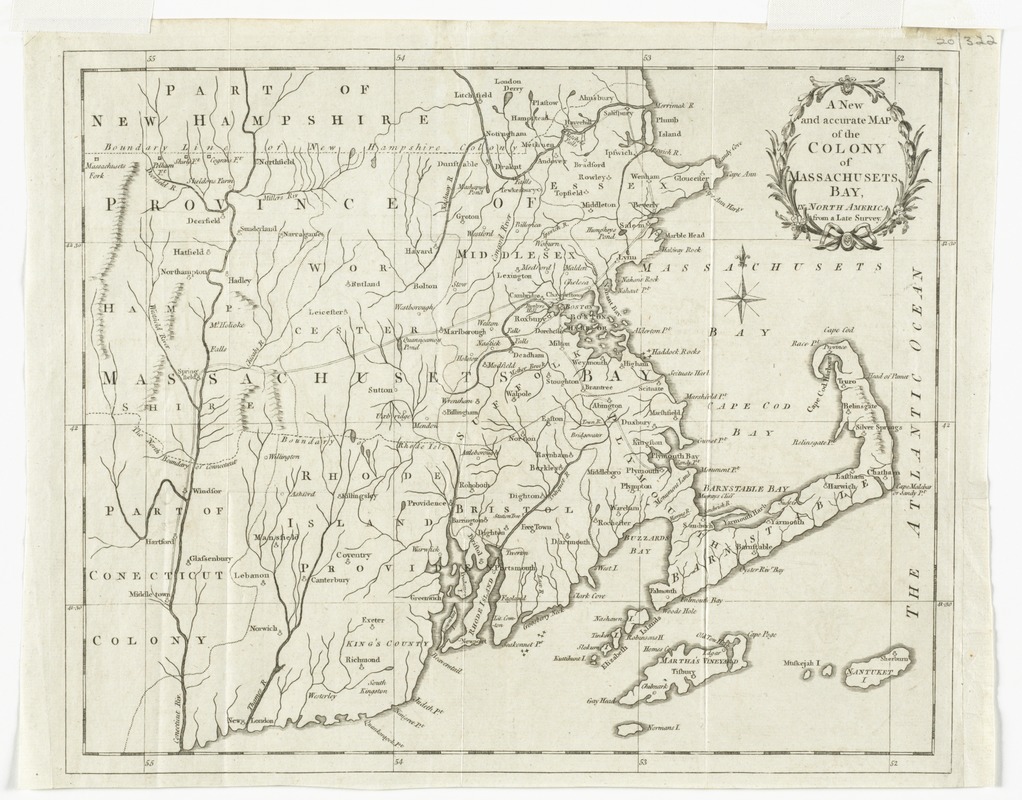 A new and accurate map of the colony of Massachusets Bay, in North America, from a late survey