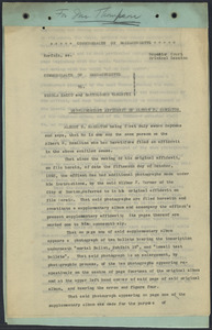 Sacco-Vanzetti Case Records, 1920-1928. Defense Papers. Supplementary Affidavit of Albert H. Hamilton, October 20, 1923. Box 16, Folder 5, Harvard Law School Library, Historical & Special Collections