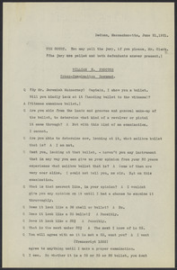 Sacco-Vanzetti Case Records, 1920-1928. Defense Papers. Testimony of William H. Proctor, n.d. Box 16, Folder 17, Harvard Law School Library, Historical & Special Collections