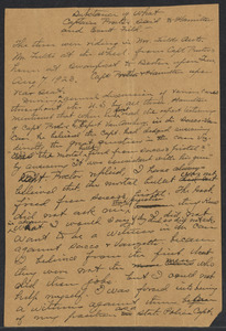Sacco-Vanzetti Case Records, 1920-1928. Defense Papers. Notes re: what Proctor said to Hamilton and Field, n.d. Box 16, Folder 18, Harvard Law School Library, Historical & Special Collections