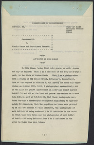 Sacco-Vanzetti Case Records, 1920-1928. Defense Papers. Affidavit of Nils Ekman, October 29, 1923. Box 16, Folder 22, Harvard Law School Library, Historical & Special Collections