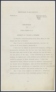 Sacco-Vanzetti Case Records, 1920-1928. Defense Papers. Affidavit of William E. Hingston, September 30, 1923. Box 16, Folder 26, Harvard Law School Library, Historical & Special Collections