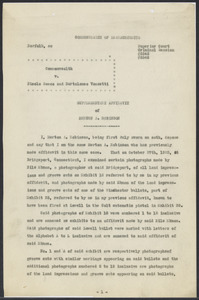 Sacco-Vanzetti Case Records, 1920-1928. Defense Papers. Supplementary Affidavit of Merton A. Robinson, October 29, 1923. Box 16, Folder 30, Harvard Law School Library, Historical & Special Collections