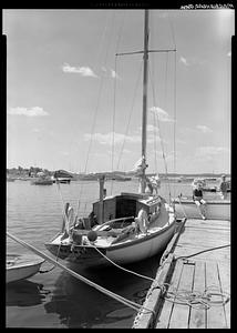 Marblehead, sloop at dock