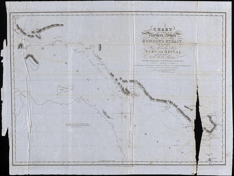 Chart of Northern Shore of Hudson's Strait with the route of his Majesty's ships Fury and Hecla in search of a North West passage under the command of Capt. W.E. Perry in the year 1821