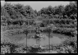 Rose garden of Mrs. L. A. Frothingham, N. from arbor across pool