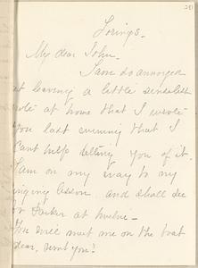 Letter from Mary W. Glover to John D. Long