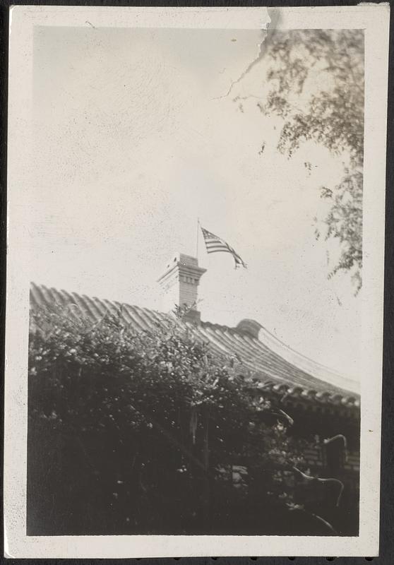 Roof with an American flag