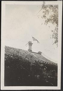 Roof with an American flag