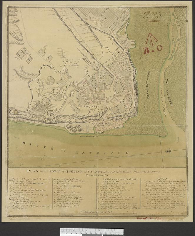 Plan of the town of Quebeck in Canada enlarged from Bellin’s plan with additions