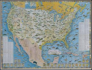 Sportsmen's fishing map of the United States and neighboring waters