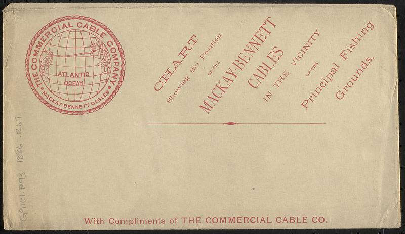 Map showing the Mackay-Bennett cables in the vicinity of the principal fishing grounds