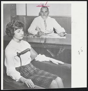 Typical of Lie Detectors currently in use by police departments around the nation is this one being demonstrated in Los Angeles. Miss Linda Owens shows how a test is taken, with Police Sgt. Owen Pursell asking questions. An Associated Press survey showed police consider them a valuable tool in investigations and will continue using them.