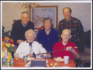 Presentation of Golden Headed Cane to Joseph and Mary Rup as the "eldest couple" in Whately