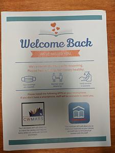 Library reopening handout