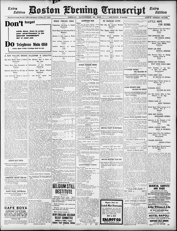 Boston Evening Transcript. November 19, 1915 - Digital Commonwealth