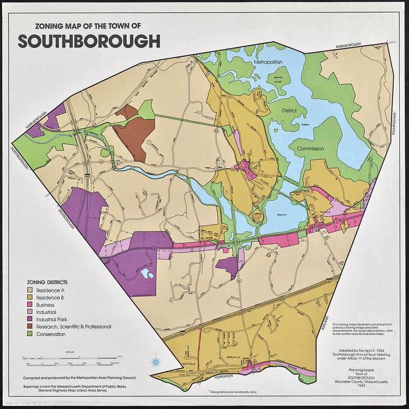 Zoning map of the town of Southborough - Digital Commonwealth