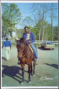 "Still" riding "Lumpy" rail horse