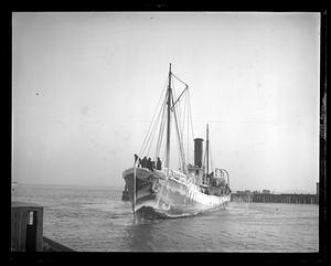 Ice covered fishing boat