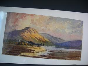 Marsh foreground expands to mountain on the horizon