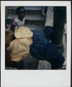 Girl wearing a striped shirt
