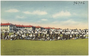 Laying out equipment for inspection, Marine Corps Recruit Depot, Parris Island, S. C.