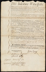 William Gray indentured to apprentice with Joshua Young of Boston, 3 July 1754