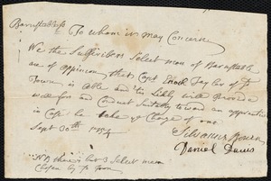 Abigail Glover indentured to apprentice with Enoch Taylor of Barnstable, 18 September 1754