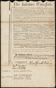 Thomas Humphreys indentured to apprentice with Alexander Chamberlain of Boston, 26 August 1756