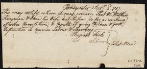 Robert Clark indentured to apprentice with Matthew Kingman of Bridgewater, 13 September 1757