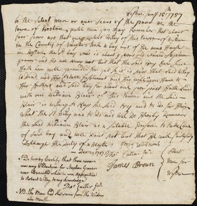 Stephen Grover indentured to apprentice with William Blair of Weston, 10 November 1757