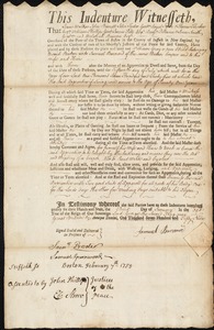 William Gray indentured to apprentice with Samuel Barnard of Boston, 3 January 1759