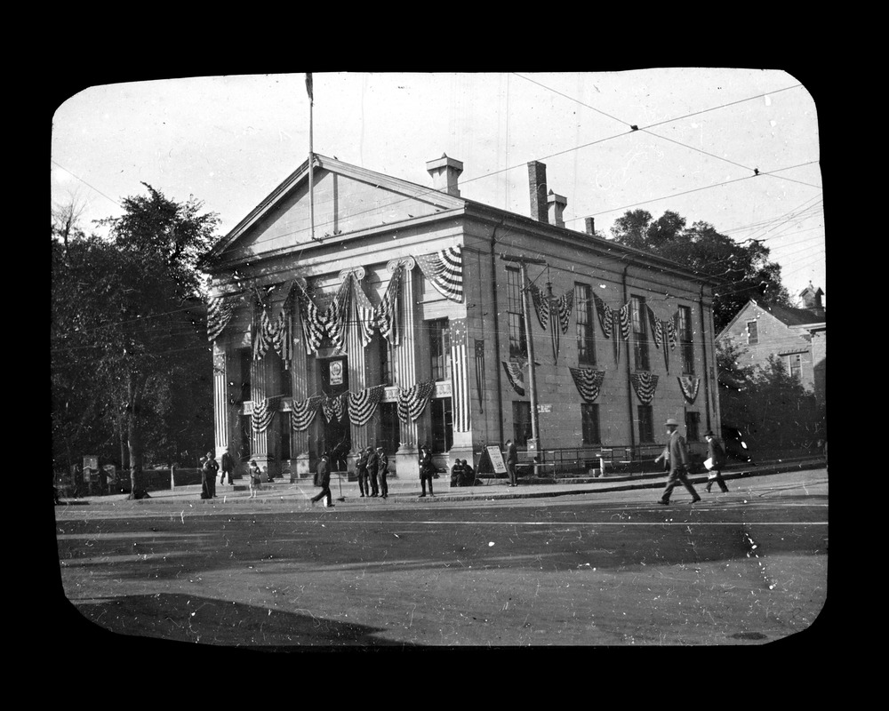 City Hall, trimmed with bunting