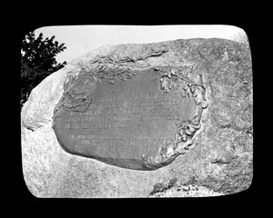 Memorial boulder at Mount Wollaston Cemetery