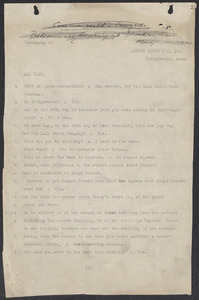Sacco-Vanzetti Case Records, 1920-1928. Commonwealth v. Vanzetti (Bridgewater Trial). Preliminary Examination Transcript, 1920. Box 1, Folder 14, Harvard Law School Library, Historical & Special Collections