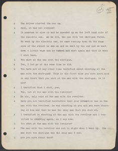 Sacco-Vanzetti Case Records, 1920-1928. Commonwealth v. Vanzetti (Bridgewater Trial). Trial Transcript, pages 45-99, 1920. Box 1, Folder 17, Harvard Law School Library, Historical & Special Collections