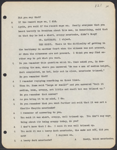 Sacco-Vanzetti Case Records, 1920-1928. Commonwealth v. Vanzetti (Bridgewater Trial). Trial Transcript, pages 121-150, 1920. Box 1, Folder 24, Harvard Law School Library, Historical & Special Collections