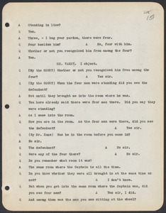 Sacco-Vanzetti Case Records, 1920-1928. Commonwealth v. Vanzetti (Bridgewater Trial). Trial Transcript, pages 151-180, 1920. Box 1, Folder 25, Harvard Law School Library, Historical & Special Collections