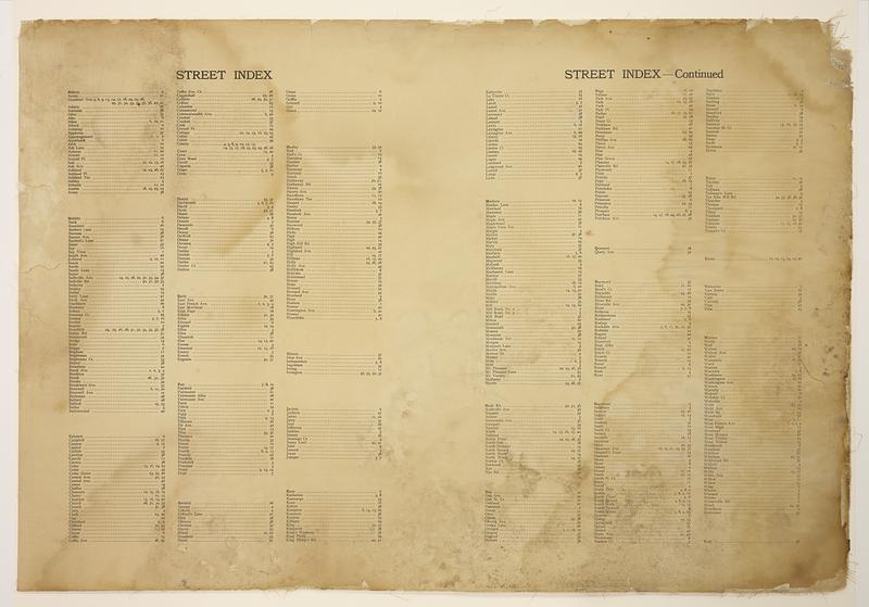 Atlas of the City of New Bedford, Street Index, plate [ii]