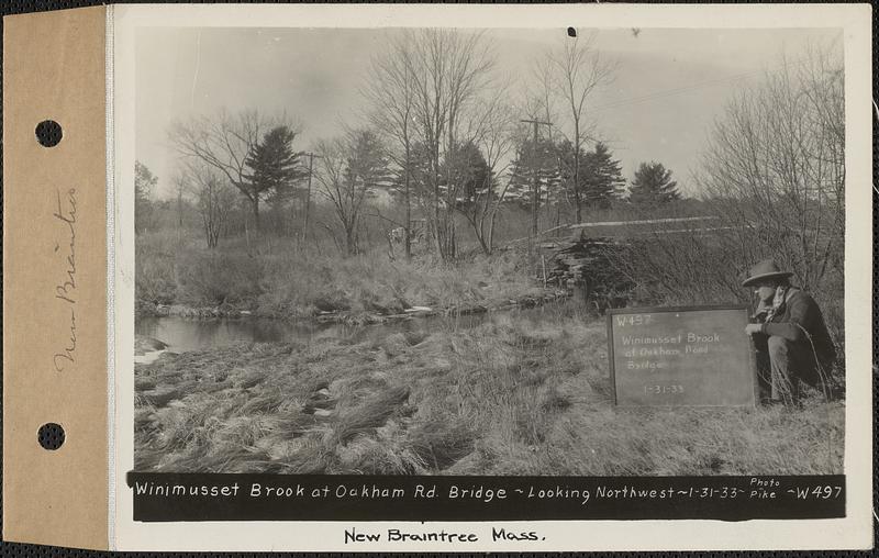 Winimusset Brook at Oakham Road bridge, looking northwest, New