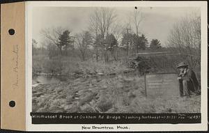 Winimusset Brook at Oakham Road bridge, looking northwest, New Braintree, Mass., Jan. 31, 1933