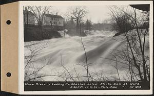 Ware River, looking up channel below Otis Co. dam, Ware, Mass., 2:00 PM, Mar. 19, 1936