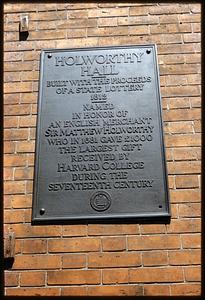 Plaque, Holworthy Hall, Harvard College