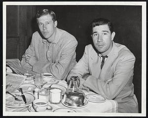 Old Sox now Tigers are Outfielder Don Lenhardt (left) and Pitcher Bill Wight, who went to Detroit in the biggest trade of the season last month and now are back in Boston with Detroit for the current series which slated a twinbill today.
